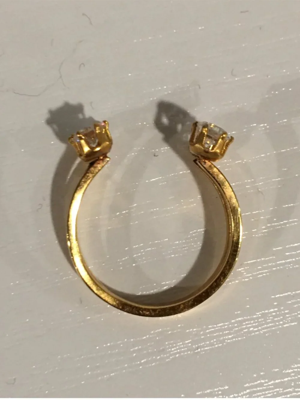 Open Four Stones 14K Gold Plated Ring